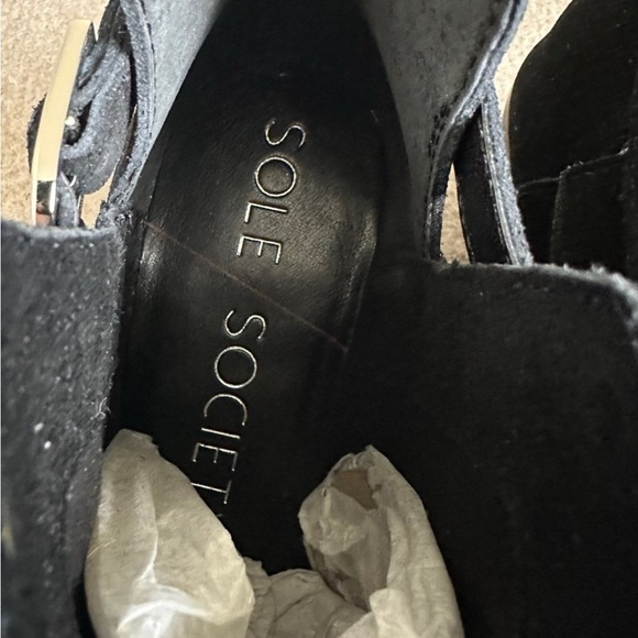 Sole Society ‘ LANICA” Black Suede Ankle Boots NWOB~8.5 - Picture 5 of 6